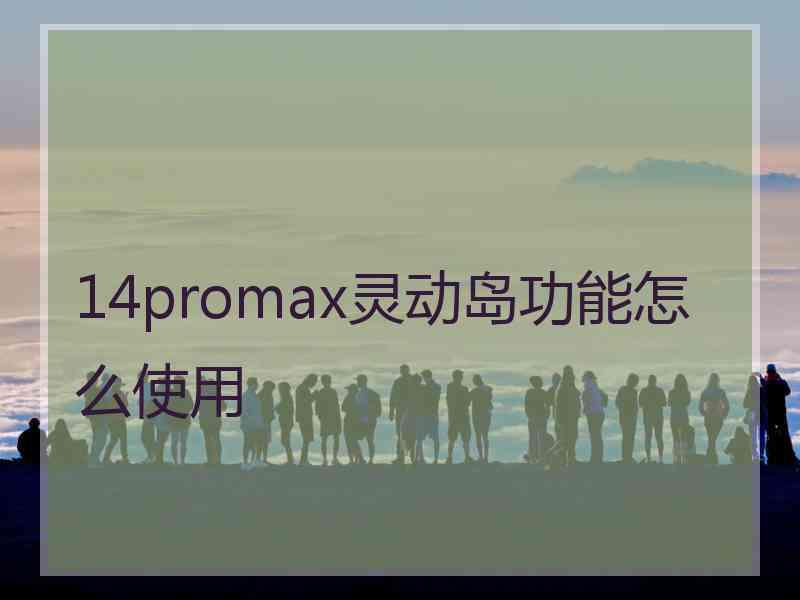 14promax灵动岛功能怎么使用