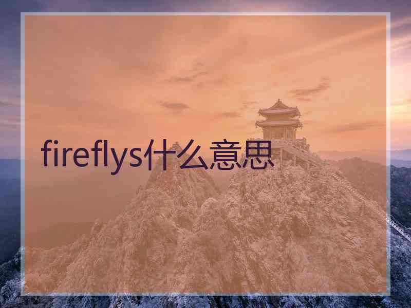 fireflys什么意思