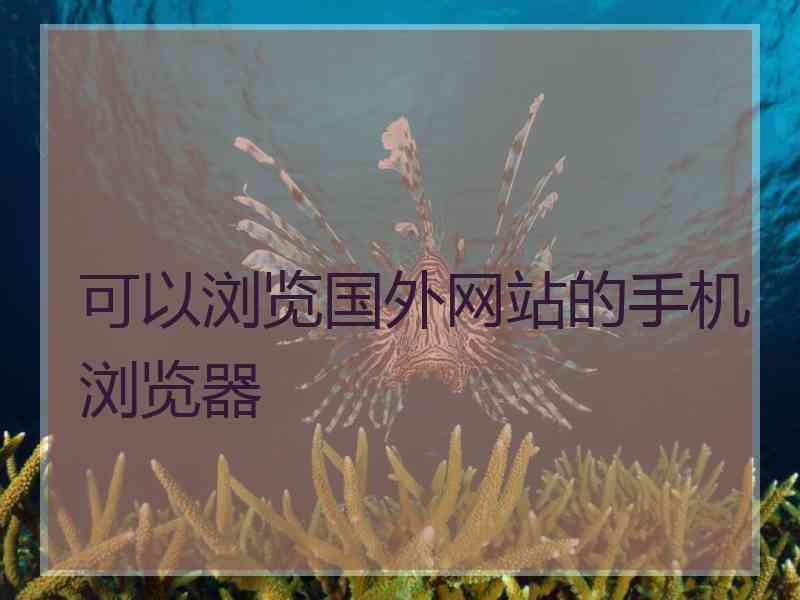 可以浏览国外网站的手机浏览器