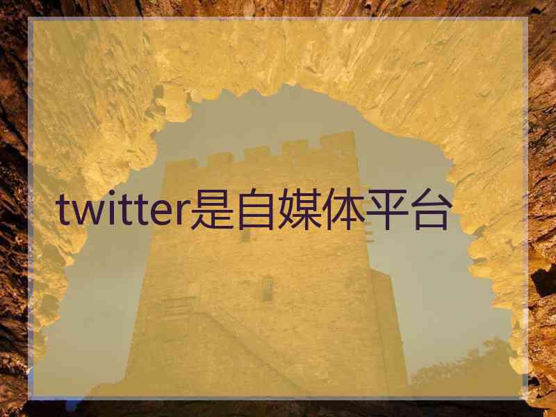 twitter是自媒体平台