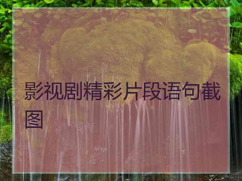 影视剧精彩片段语句截图