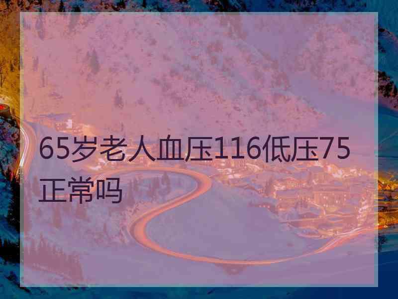 65岁老人血压116低压75正常吗