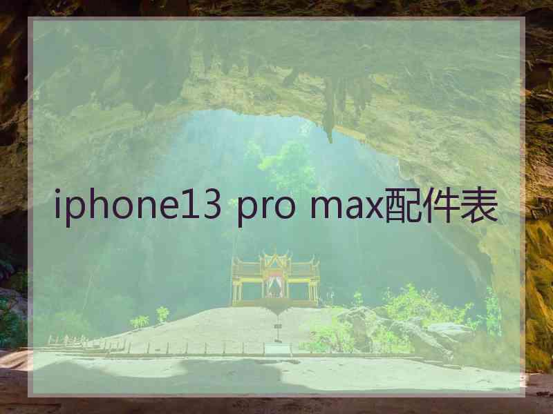 iphone13 pro max配件表