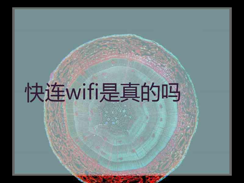 快连wifi是真的吗