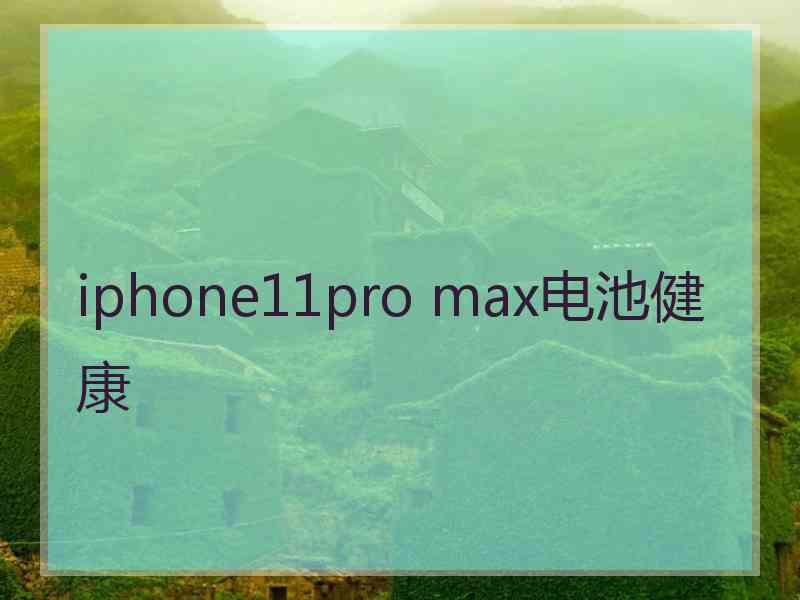 iphone11pro max电池健康