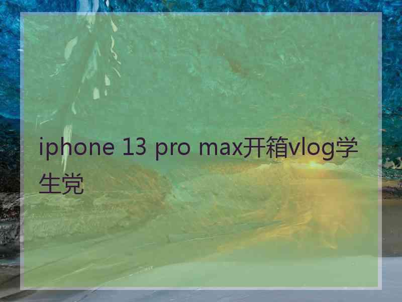 iphone 13 pro max开箱vlog学生党