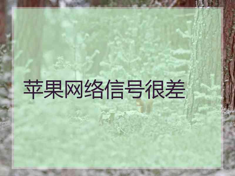 苹果网络信号很差