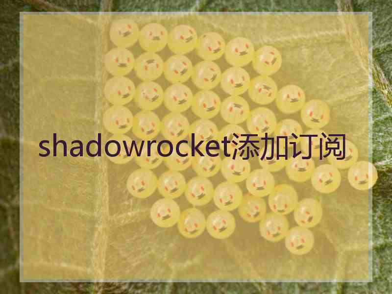 shadowrocket添加订阅