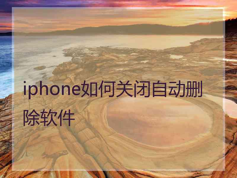 iphone如何关闭自动删除软件