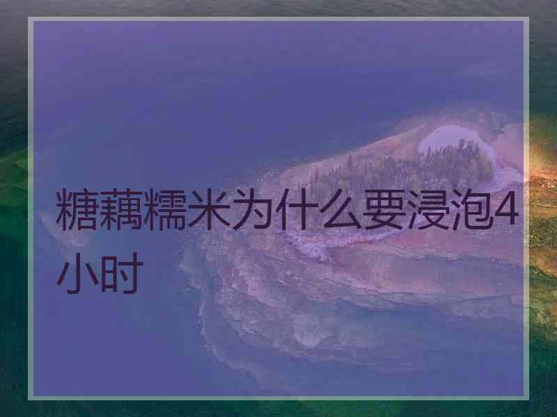 糖藕糯米为什么要浸泡4小时