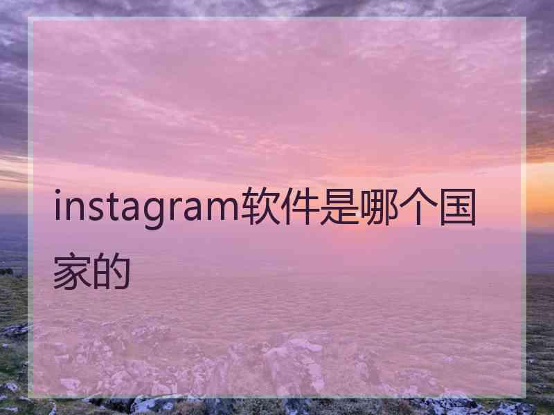 instagram软件是哪个国家的