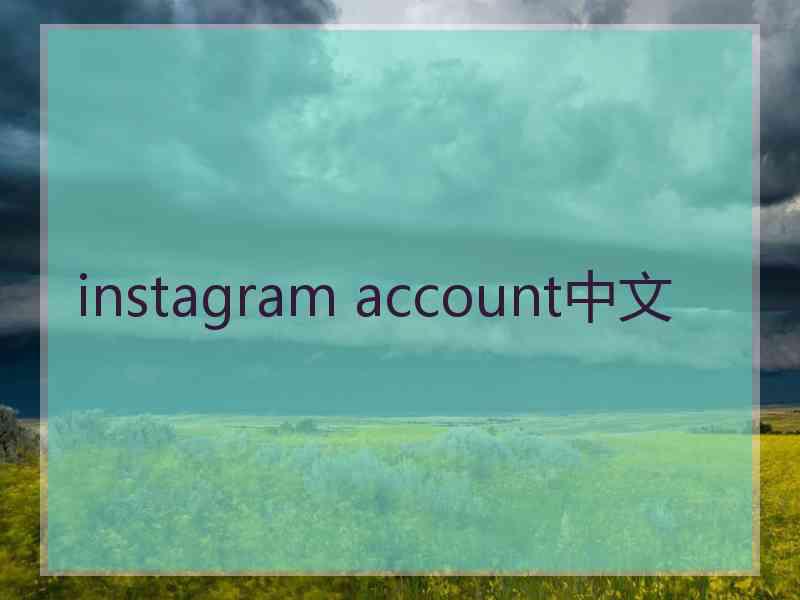 instagram account中文