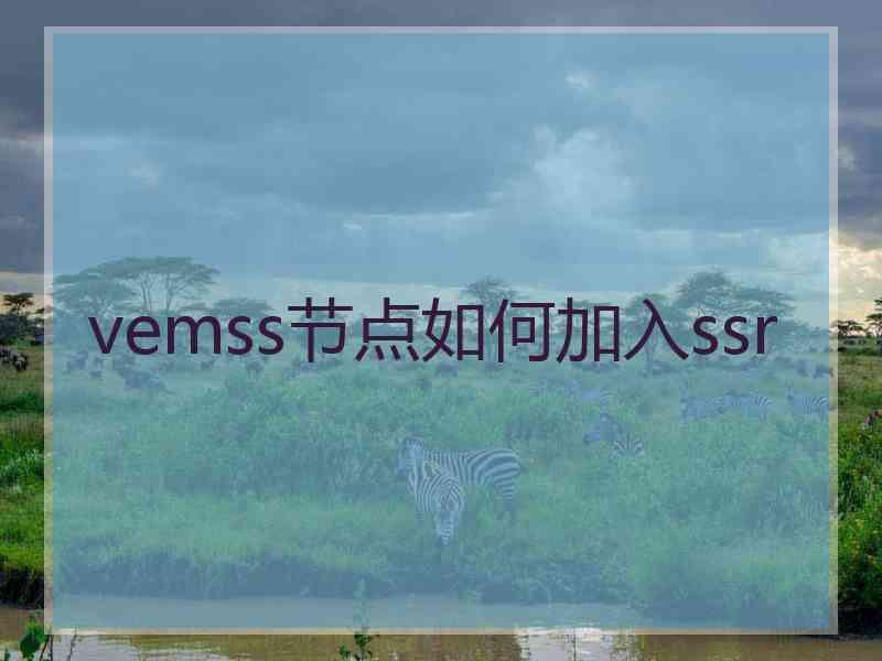 vemss节点如何加入ssr