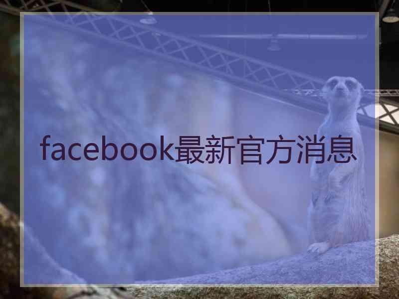 facebook最新官方消息