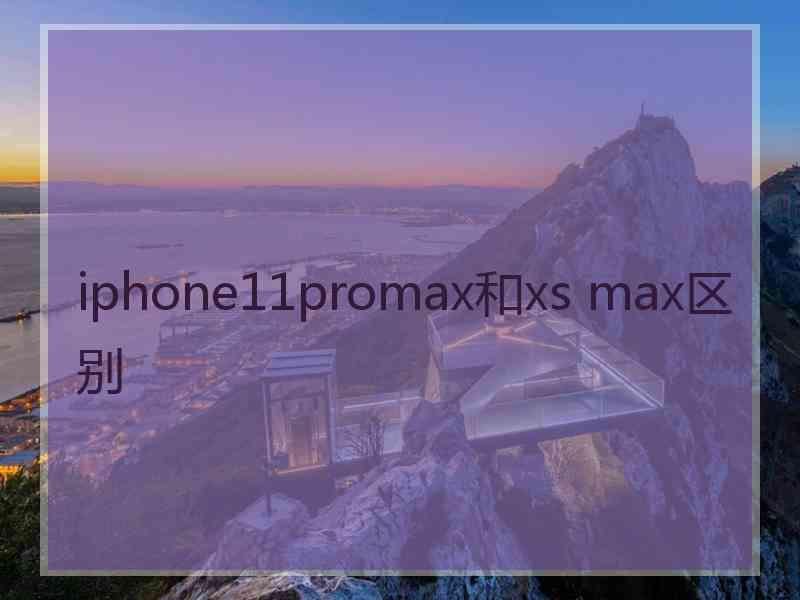 iphone11promax和xs max区别