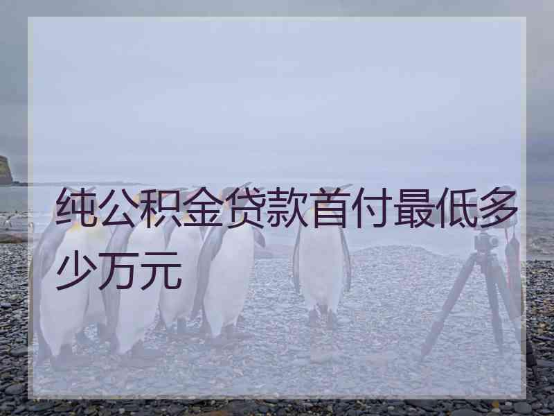 纯公积金贷款首付最低多少万元