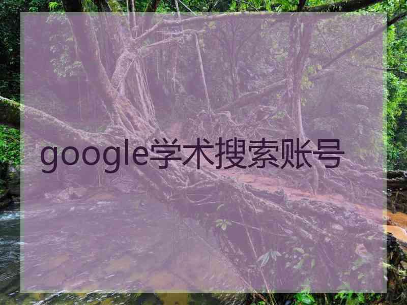 google学术搜索账号