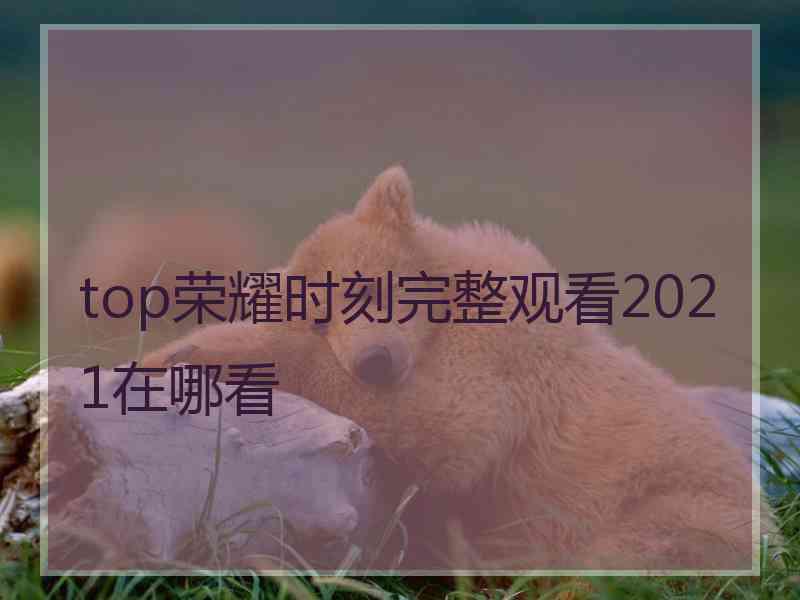 top荣耀时刻完整观看2021在哪看