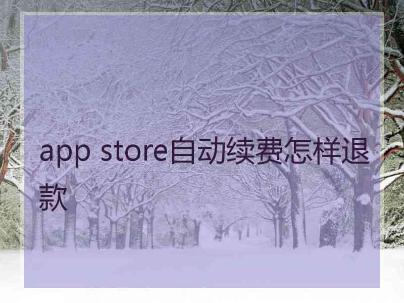 app store自动续费怎样退款