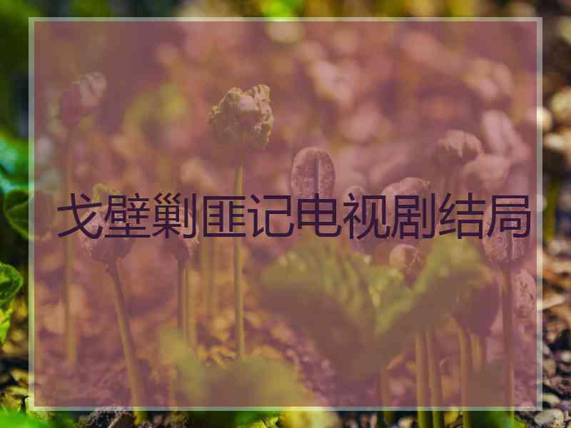 戈壁剿匪记电视剧结局