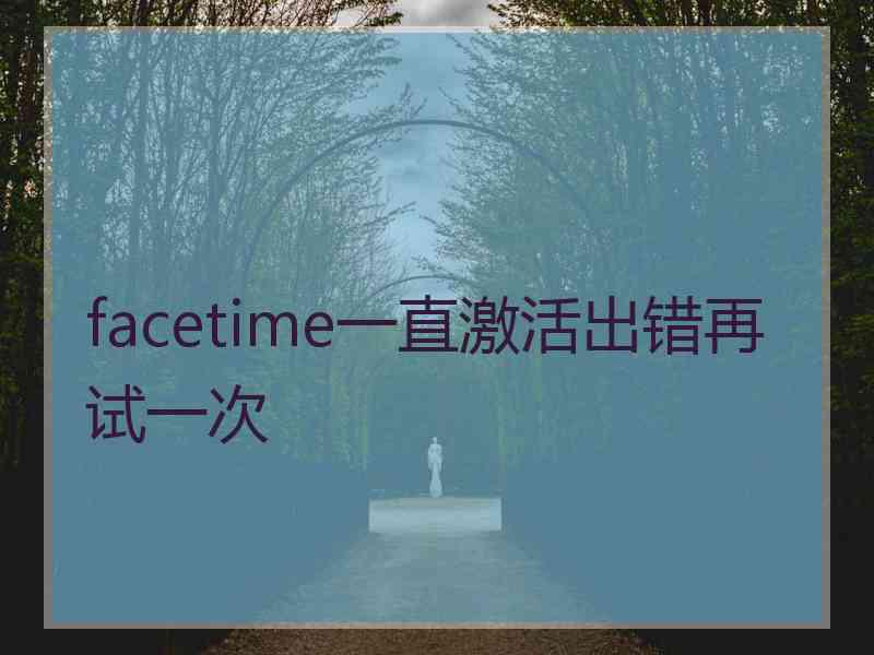 facetime一直激活出错再试一次