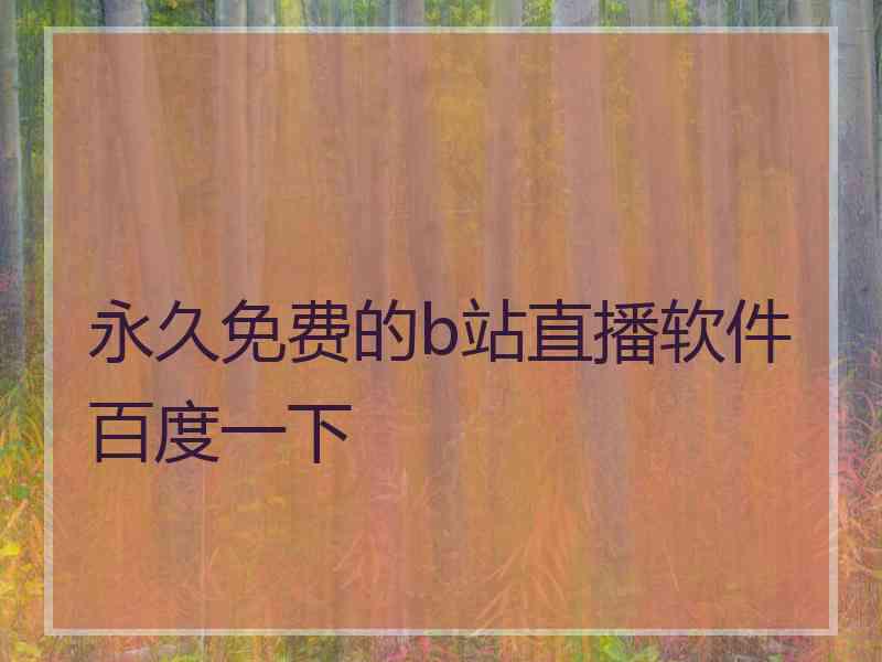 永久免费的b站直播软件百度一下