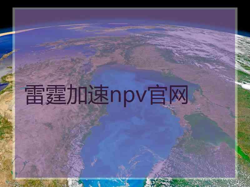 雷霆加速npv官网