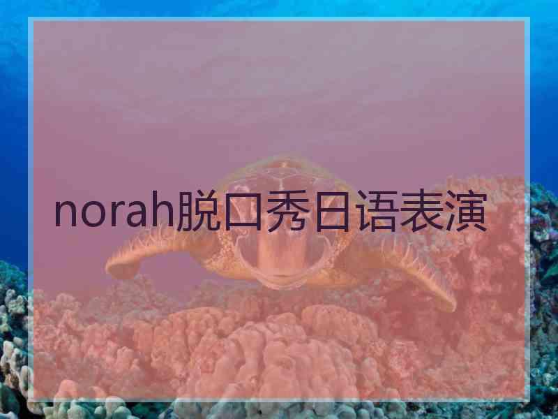 norah脱口秀日语表演