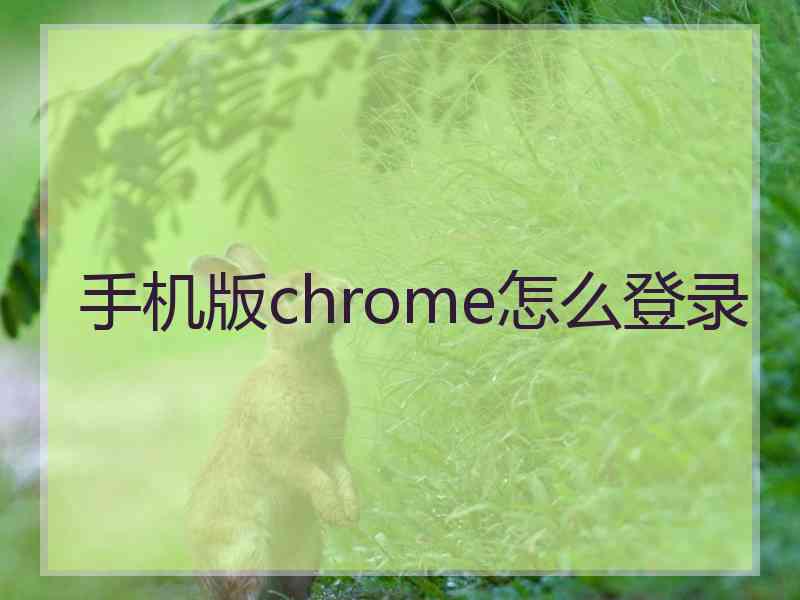 手机版chrome怎么登录