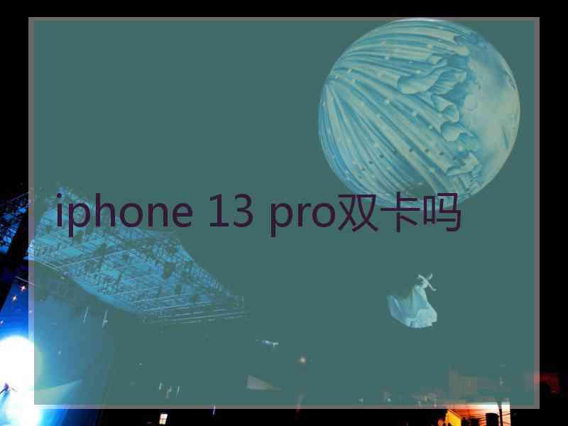 iphone 13 pro双卡吗