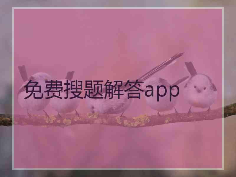 免费搜题解答app