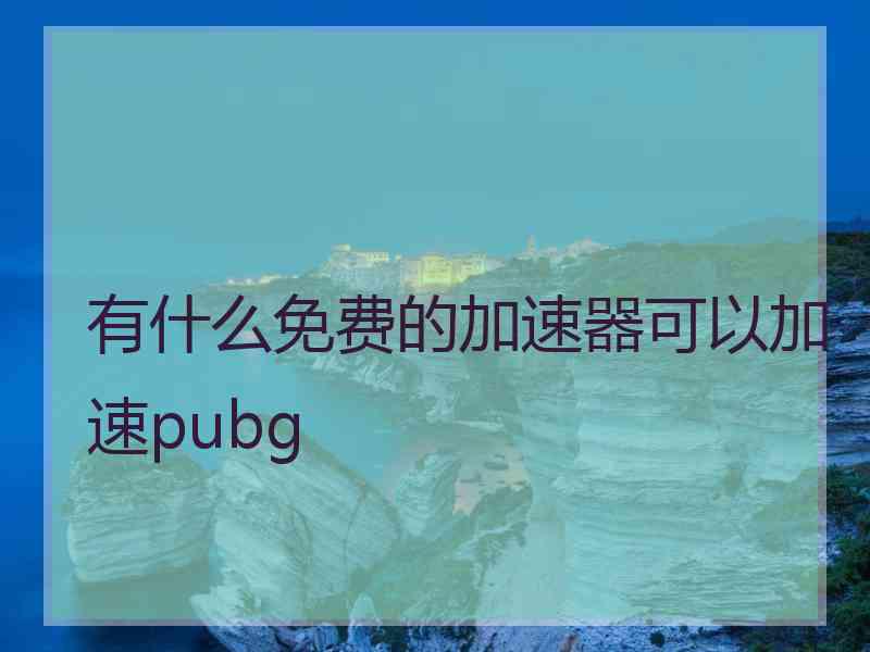 有什么免费的加速器可以加速pubg