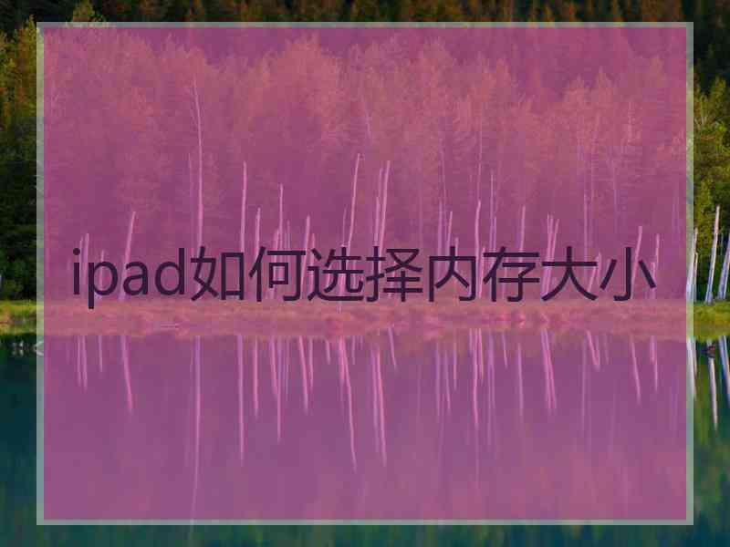 ipad如何选择内存大小