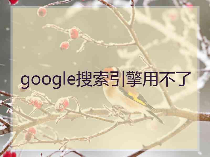 google搜索引擎用不了