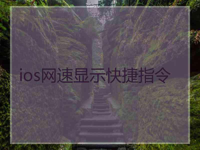 ios网速显示快捷指令