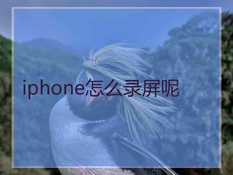 iphone怎么录屏呢