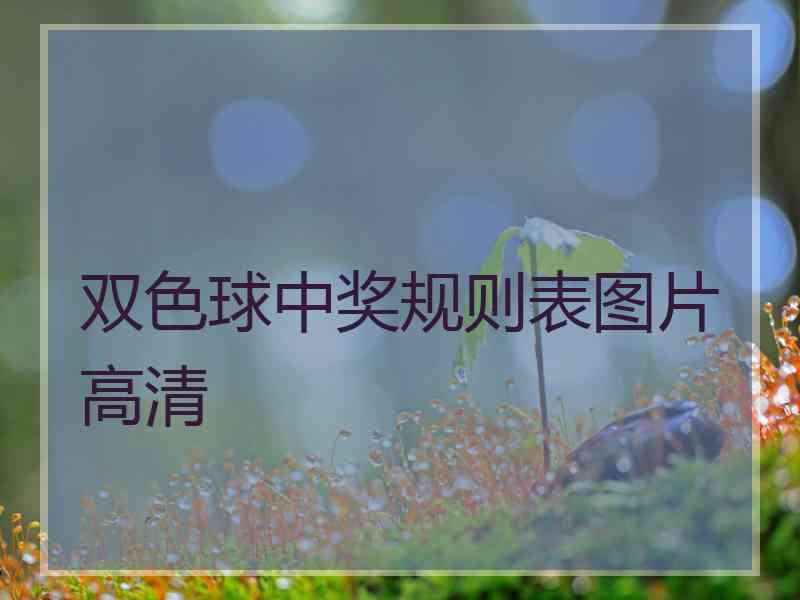 双色球中奖规则表图片高清