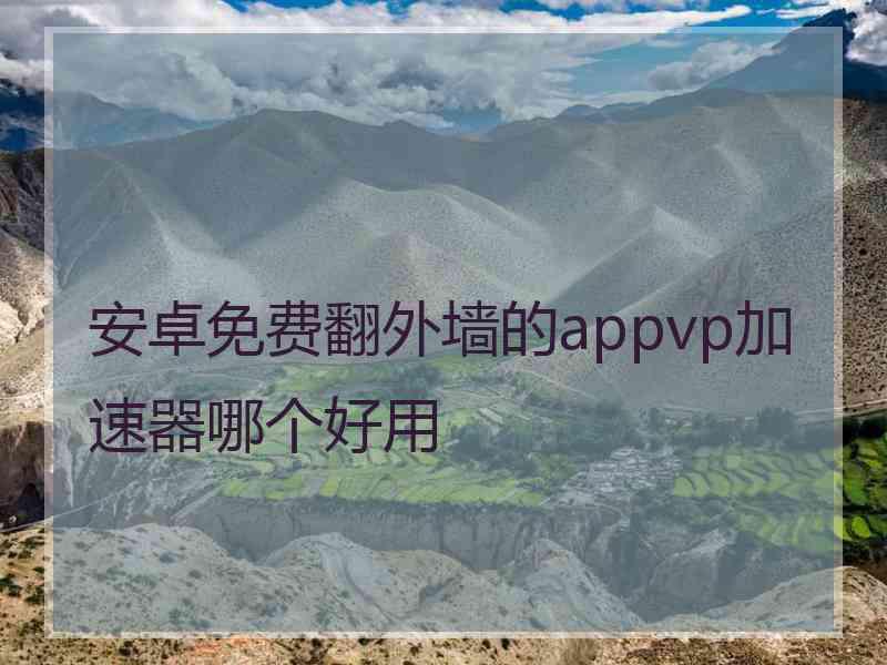 安卓免费翻外墙的appvp加速器哪个好用