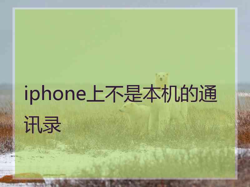 iphone上不是本机的通讯录