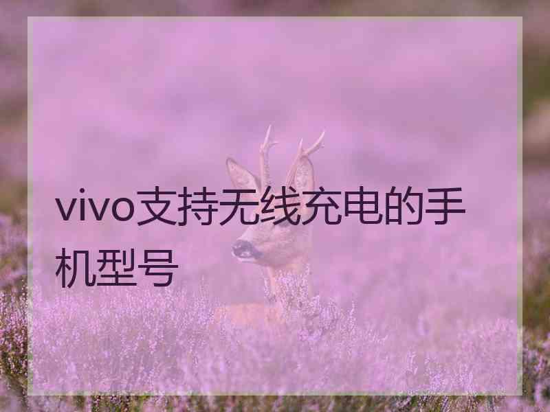 vivo支持无线充电的手机型号