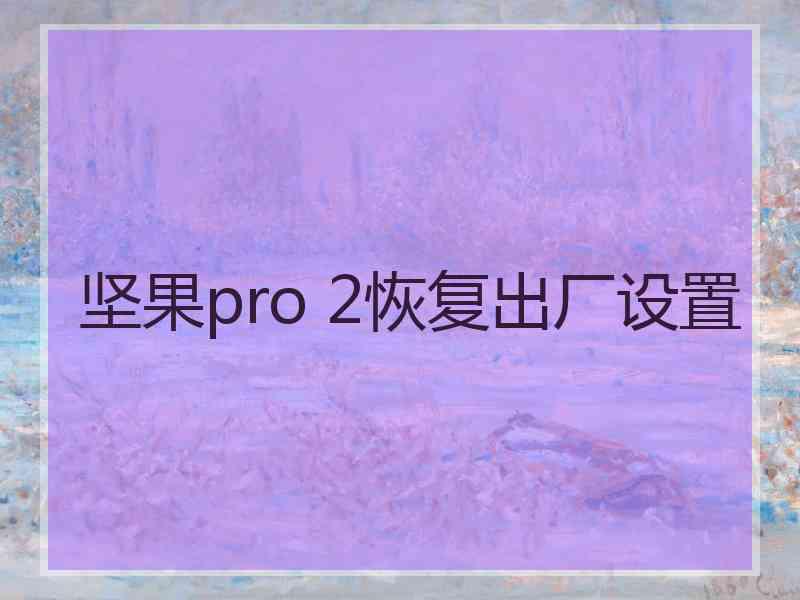 坚果pro 2恢复出厂设置