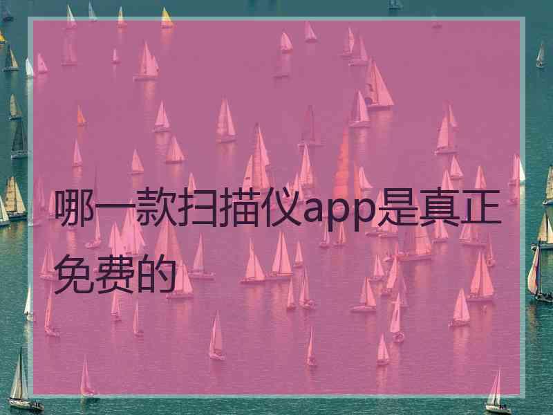 哪一款扫描仪app是真正免费的