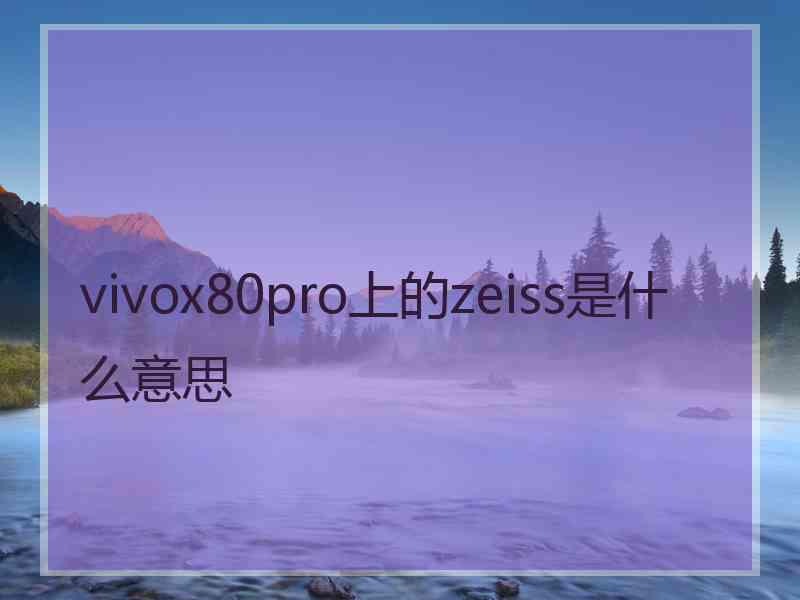 vivox80pro上的zeiss是什么意思