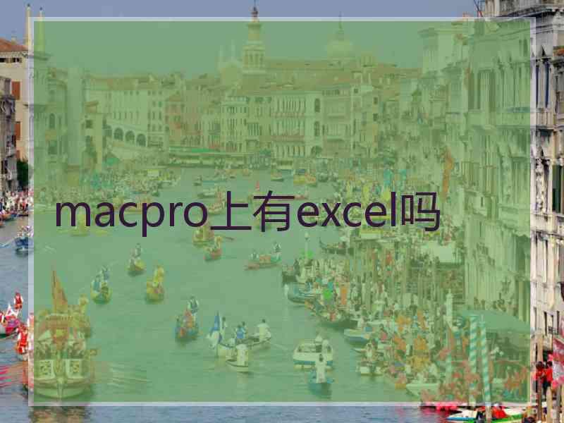 macpro上有excel吗