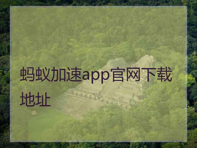 蚂蚁加速app官网下载地址