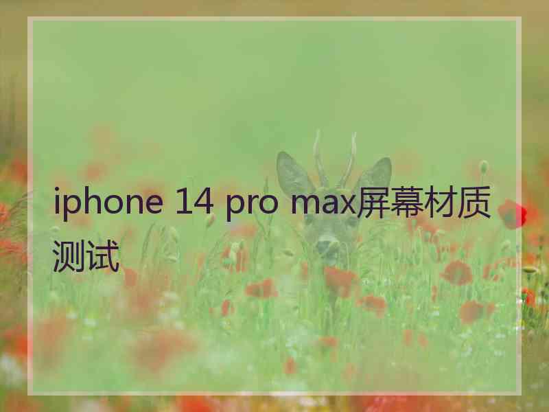 iphone 14 pro max屏幕材质测试