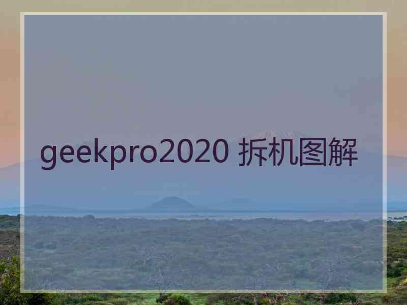 geekpro2020 拆机图解