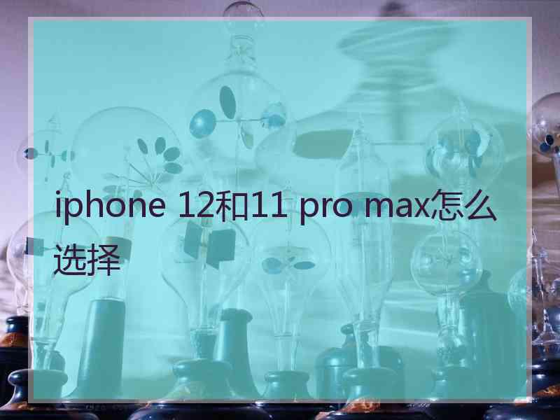 iphone 12和11 pro max怎么选择