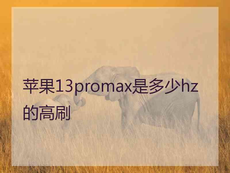 苹果13promax是多少hz的高刷