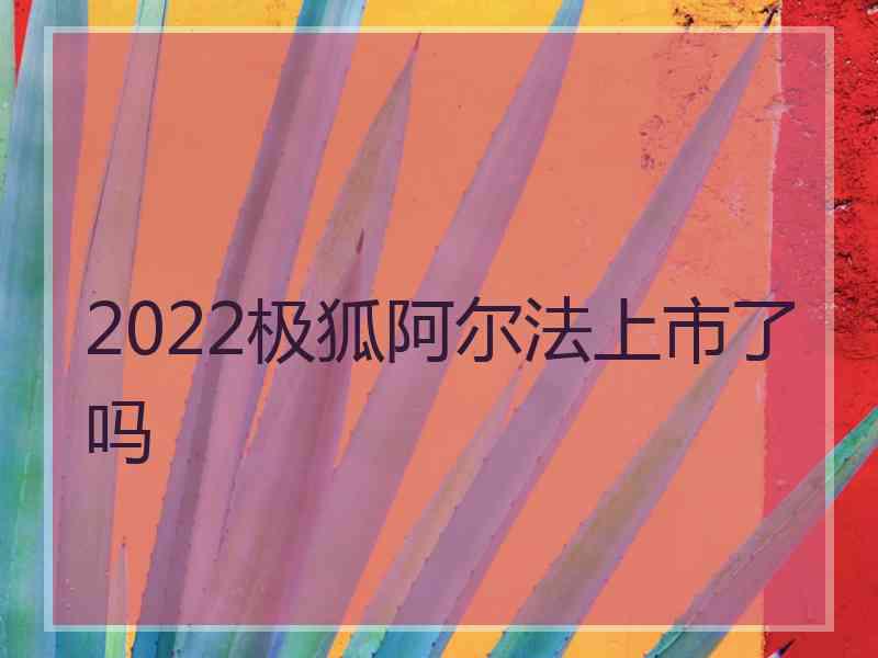 2022极狐阿尔法上市了吗